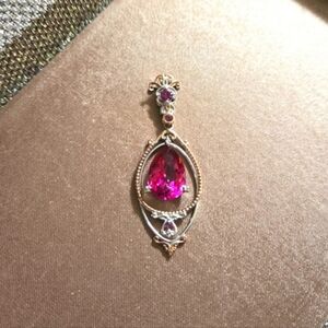 Gems En Vogue Two-Tone Pink Topaz Pendant